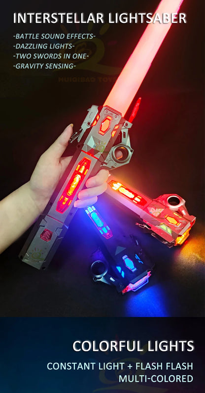 Retractable Lightsaber Finger Rotating Laser Sword Flash Luminous Soundfont Force FX FOC Blaster Cosplay Battle Toy for Children