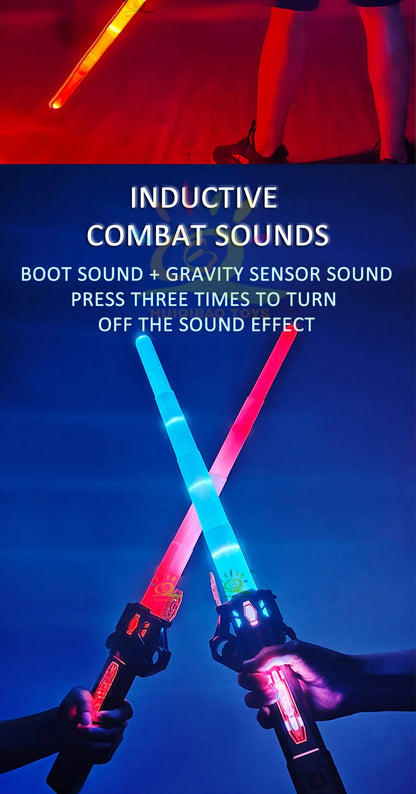 Retractable Lightsaber Finger Rotating Laser Sword Flash Luminous Soundfont Force FX FOC Blaster Cosplay Battle Toy for Children