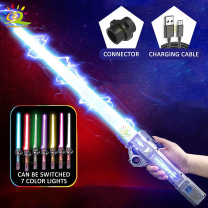 Retractable Lightsaber Finger Rotating Laser Sword Flash Luminous Soundfont Force FX FOC Blaster Cosplay Battle Toy for Children