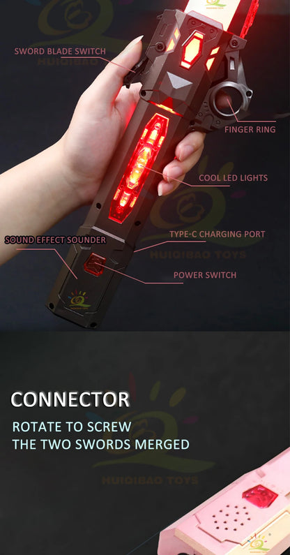 Retractable Lightsaber Finger Rotating Laser Sword Flash Luminous Soundfont Force FX FOC Blaster Cosplay Battle Toy for Children