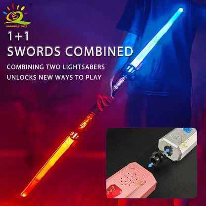 Retractable Lightsaber Finger Rotating Laser Sword Flash Luminous Soundfont Force FX FOC Blaster Cosplay Battle Toy for Children