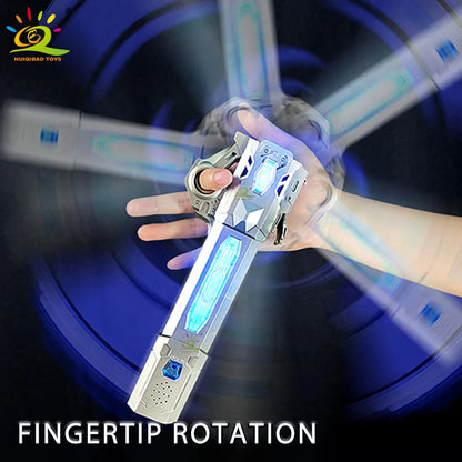 Retractable Lightsaber Finger Rotating Laser Sword Flash Luminous Soundfont Force FX FOC Blaster Cosplay Battle Toy for Children